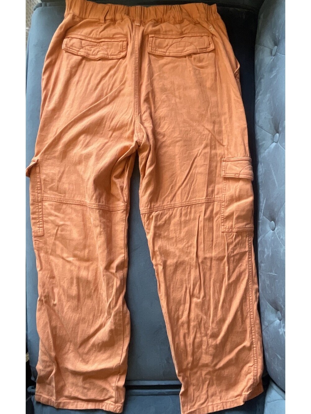 Pilcro Orange Wide-Leg Linen Pants - Picture 7 of 15